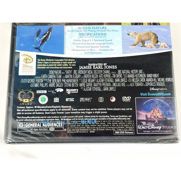Movie Disney Earth DVD New Sealed James Earl Jones 2009 Dolby Digital - Picture 6 of 10